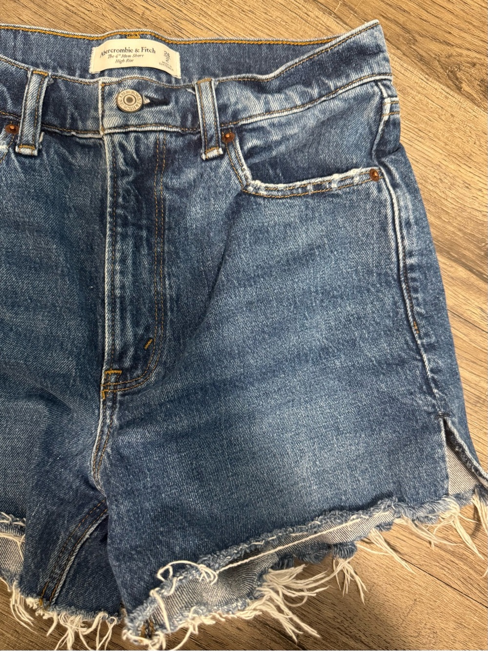 Abercrombie & Fitch Distressed Cutoff Denim Shorts - Blue